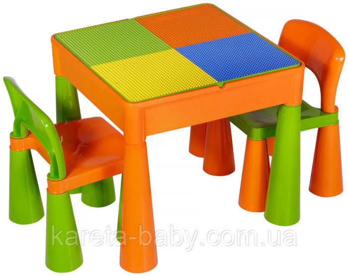 Стіл та 2 стільці Tega Mamut 899G orange-green