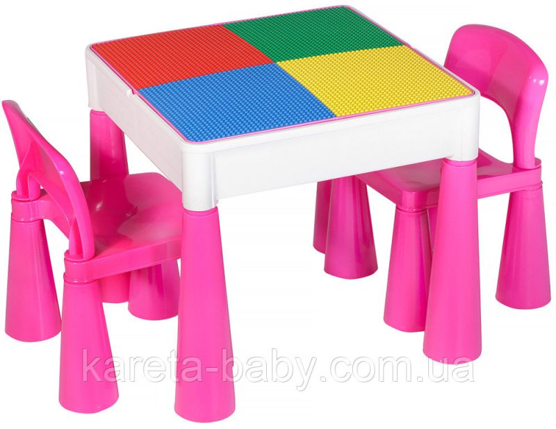 Стол и 2 стульчика Tega Mamut 899P dark pink-white