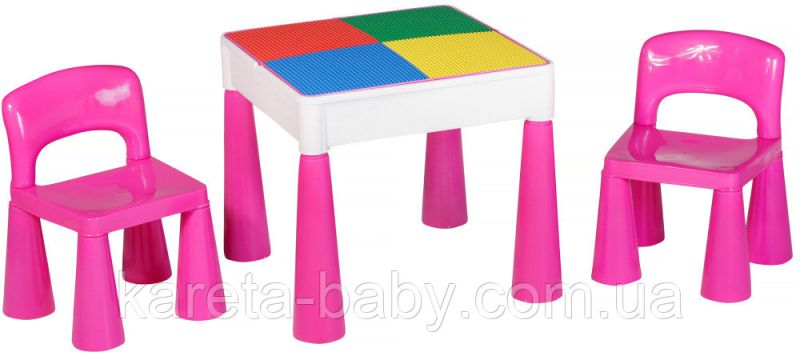 Стол и 2 стульчика Tega Mamut 899P dark pink-white