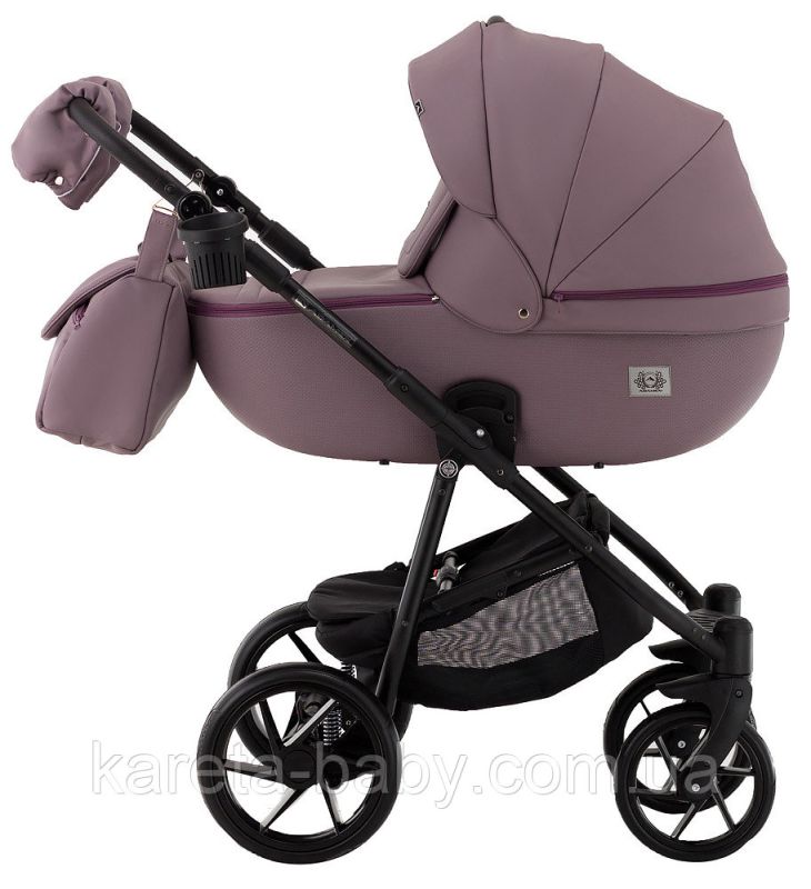 Коляска 2 в 1 Adamex Hybryd Plus шкіра 100% BR332 бузковий