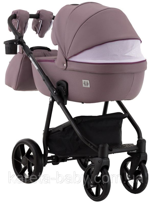 Коляска 2 в 1 Adamex Hybryd Plus шкіра 100% BR332 бузковий