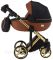 Коляска 2 в 1 Adamex Luciano Polar (Gold) Y800 коричневый (кожа) - черный