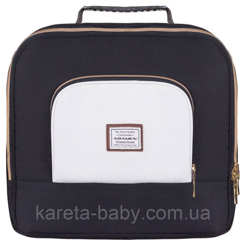 Коляска 2 в 1 Adamex Luciano Polar (Gold) Y802 белый (кожа) - черный
