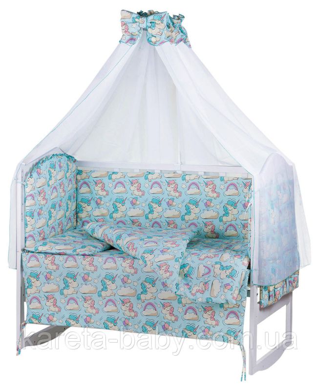 Дитяча постільна білизна Babyroom Comfort-08 unicorn блакитний (єдинороги)