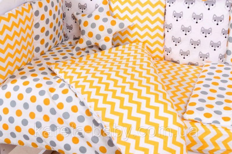 Дитяча постільна білизна Babyroom Bortiki lux-08 fox оранжевий - сірий