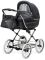 Коляска 2 в 1 классическая Roan Marita Prestige (14" белые колеса, хром рама) P231 графит - графитовая (кожа) перламутр