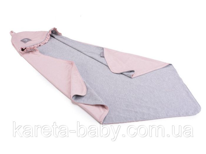Літня ковдра з капюшоном Cottonmoose KSK 415/113/49 powder pink cotton jersey melange cotton jersey (рожева)