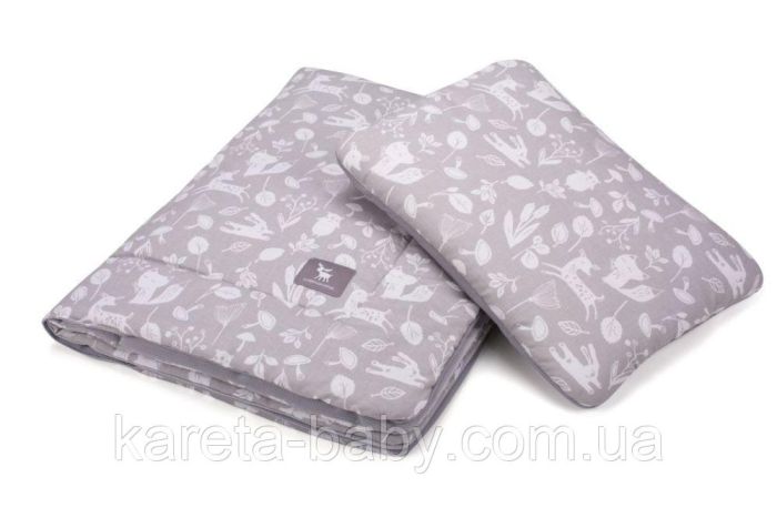 Плед с подушкой Cottonmoose Cotton Velvet 408/130/117 forest gray cotton velvet gray (серый (лес) с серым (бархат))