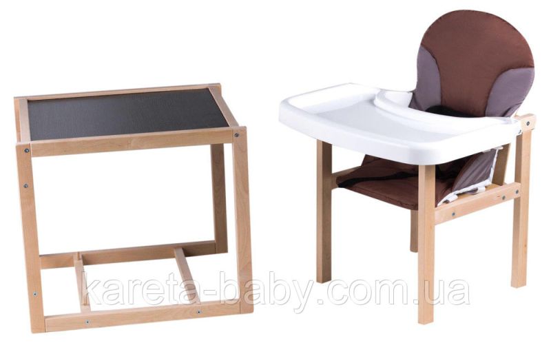 Стульчик- трансформер Babyroom Пони-230 eko без лака пластиковая столешница  капучино-шоколад