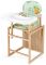 Стульчик- трансформер Babyroom Пони-230 eko без лака пластиковая столешница  зеленый (мишки и пчелки)