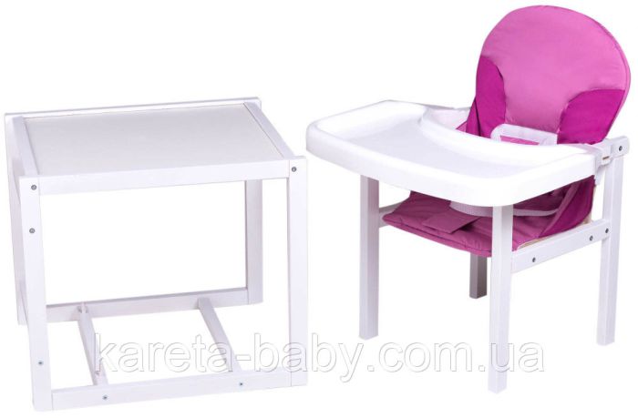 Стульчик- трансформер Babyroom Пони-240 белый пластиковая столешница  малина-розовый