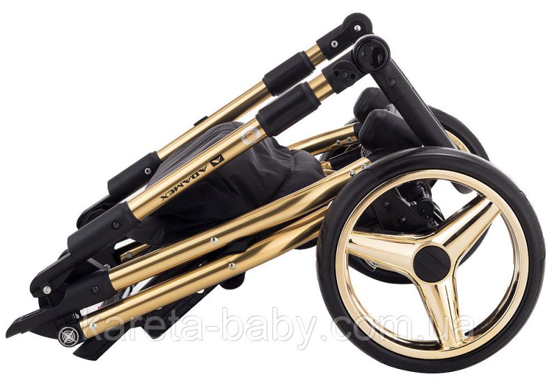 Коляска 2 в 1 Adamex Sierra Polar (Gold) шкіра 100% SR337 нефрит - нефрит (перфорація)