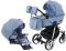 Коляска 2 в 1 Adamex Sierra Polar (Chrome) шкіра 100% SR333 блакитний - блакитний (перфорація)