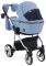 Коляска 2 в 1 Adamex Sierra Polar (Chrome) шкіра 100% SR333 блакитний - блакитний (перфорація)