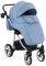 Коляска 2 в 1 Adamex Sierra Polar (Chrome) шкіра 100% SR333 блакитний - блакитний (перфорація)