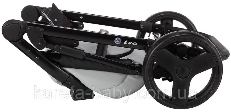 Коляска 2 в 1 Bair Leo шкіра 100% GN-45 світло-сірий