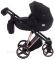 Коляска 2 в 1 Adamex Mimi Polar (Pink Gold) BR603 черный (люрикс) - черная кожа (перфорация)