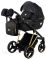 Коляска 2 в 1 Adamex Mimi Polar (Gold) Y836B черный (люрикс) - черная кожа (перфорация)