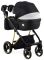 Коляска 2 в 1 Adamex Mimi Polar (Gold) Y836B черный (люрикс) - черная кожа (перфорация)