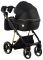 Коляска 2 в 1 Adamex Mimi Polar (Gold) Y836B черный (люрикс) - черная кожа (перфорация)