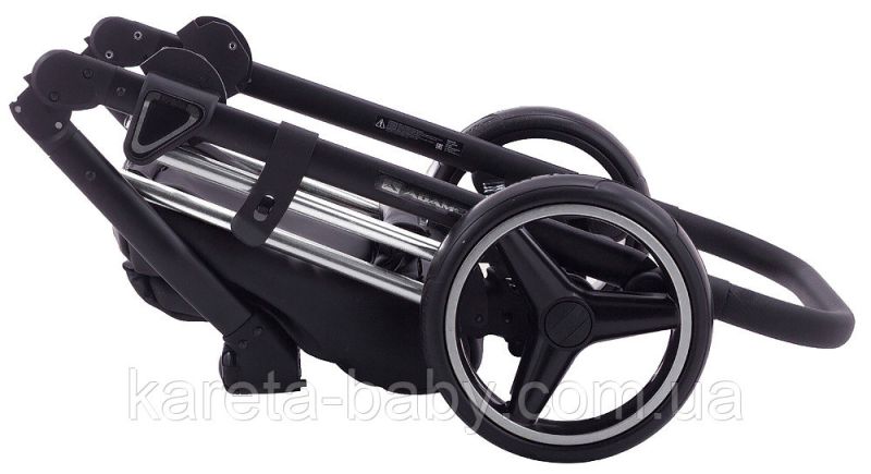 Коляска 2 в 1 Adamex Mimi Polar (Chrome) CR448 персиковый - розовая (пудра) кожа (выдавленная точка)