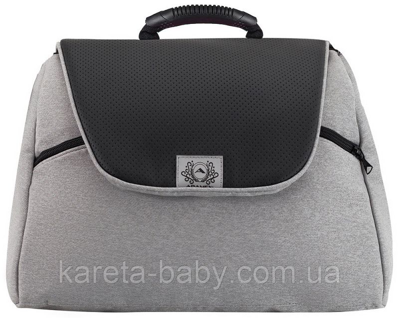 Коляска 2 в 1 Adamex Hybryd Plus BR205-A світло-сірий - чорна шкіра (видавлена крапка)