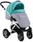 Коляска 2 в 1 Adamex Erika Len 398W бирюзовый (серебристый горох) - светло-серый