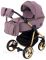 Коляска 2 в 1 Adamex Sierra Polar (Gold) кожа 100% SR332A сиреневый - сиреневый (перфорация)