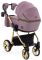 Коляска 2 в 1 Adamex Sierra Polar (Gold) кожа 100% SR332A сиреневый - сиреневый (перфорация)