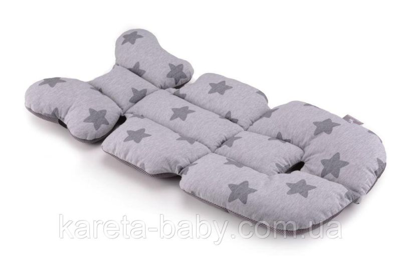 Матрац в коляску та автокрісло Cottonmoose Air 828/28/99 gray star cotton jersey siatka szara