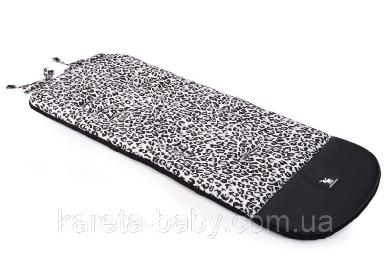 Матрас в коляску Cottonmoose Leather 590/153/109 pantera gray cotton (серый леопардовый, черная эко-кожа)