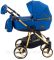 Коляска 2 в 1 Adamex Sierra Polar (Gold) кожа 100% Y220 темно-синий перламутр