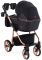 Коляска 2 в 1 Adamex Sierra Polar (Pink Gold) SR408 черный - черный кожа (перфорация)