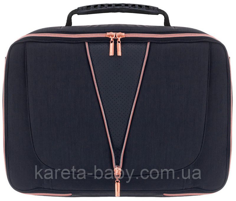 Коляска 2 в 1 Adamex Sierra Polar (Pink Gold) SR408 черный - черный кожа (перфорация)