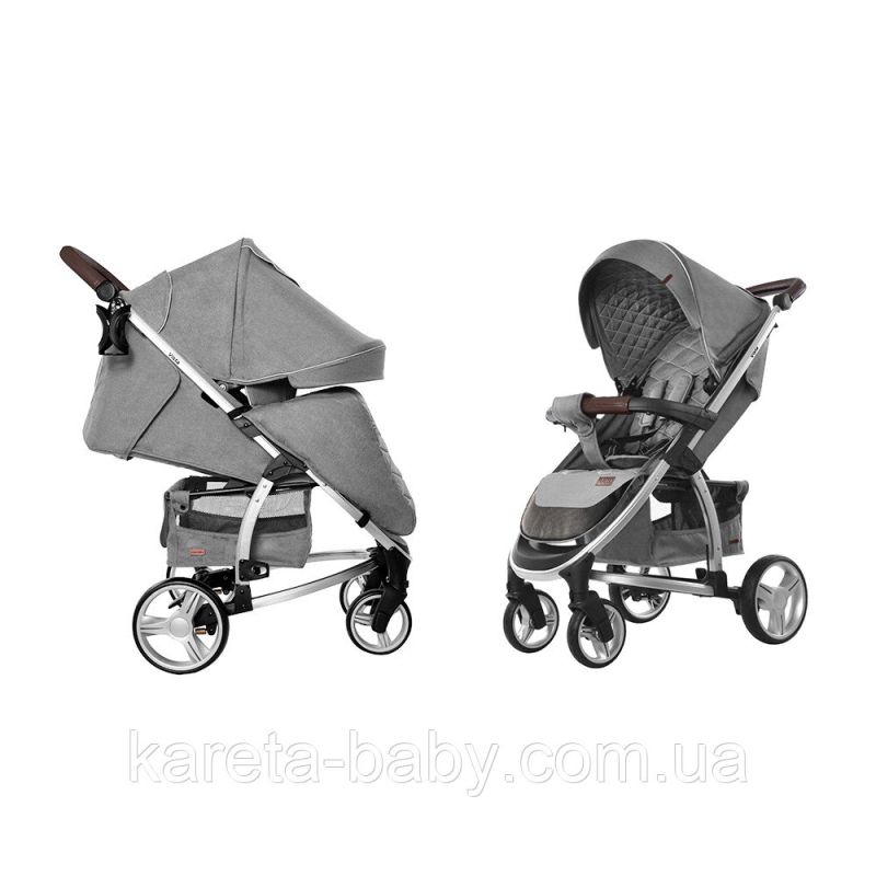 Коляска прогулянкова CARRELLO Vista CRL-8505 Shark Gray у льоні + дощовик L