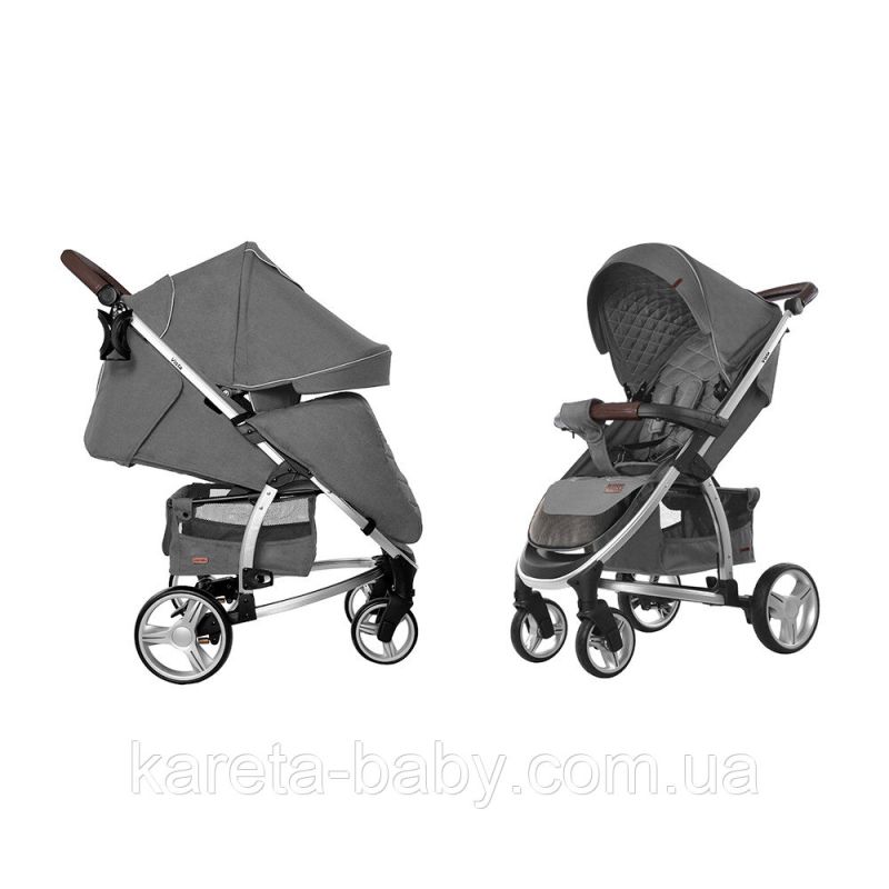 Коляска прогулянкова CARRELLO Vista CRL-8505 Steel Gray у льоні + дощовик L