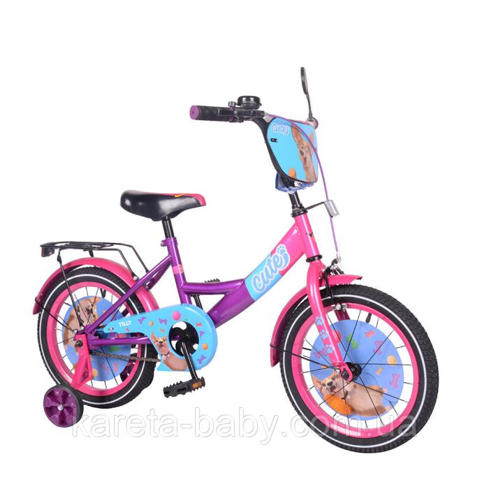 Велосипед TILLY Cute 16" T-216217/1 pink+purple /1/