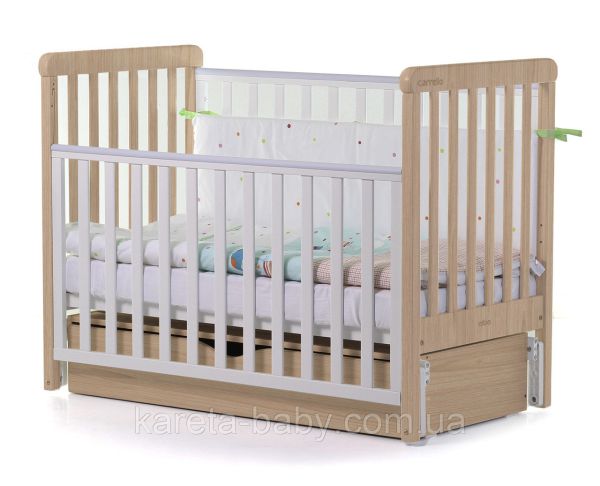 Дитяче ліжечко CARRELLO Alba маятник із ящиком White-Beige