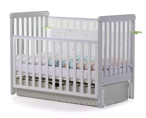 Дитяче ліжечко CARRELLO Alba маятник із ящиком White-Grey