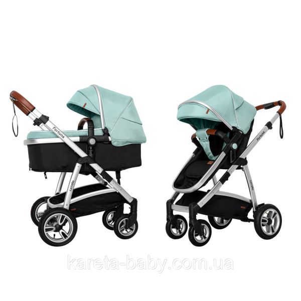 Коляска універсальна 2 в 1 CARRELLO Fortuna CRL-9001/1 Hawaii Blue c матрацом + дощовик L /1/