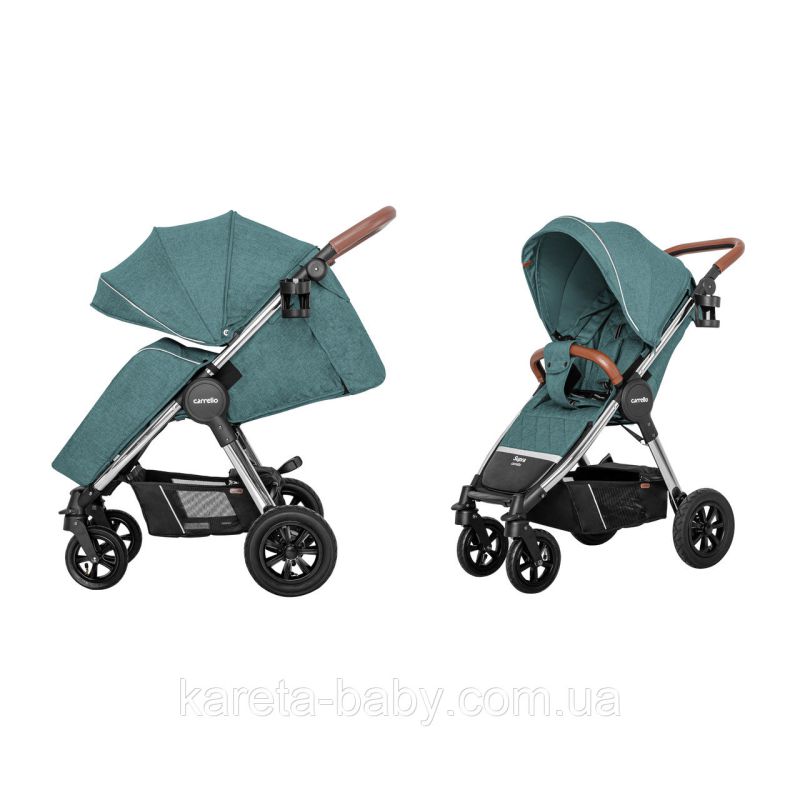 Коляска прогулянкова CARRELLO Supra CRL-5510 Aqua Green + дощовик L