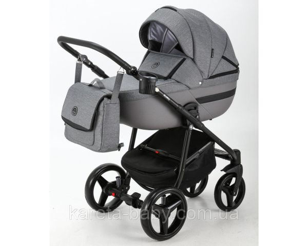 Коляска 2 в 1 Adamex Cortina Pro CP-235 графит на круглой раме