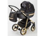 Коляска 2 в 1 Adamex Cortina Pro CP-400 черный+золотая рама