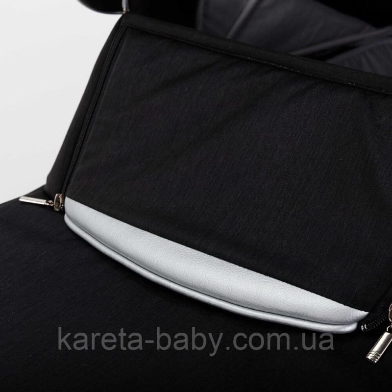 Коляска 2 в 1 Adamex Cortina CT-401 чорна+рама срібло