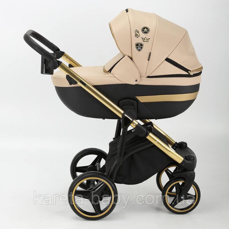 Коляска 2 в 1 Adamex Cortina CT-452 бежевий+золота рама