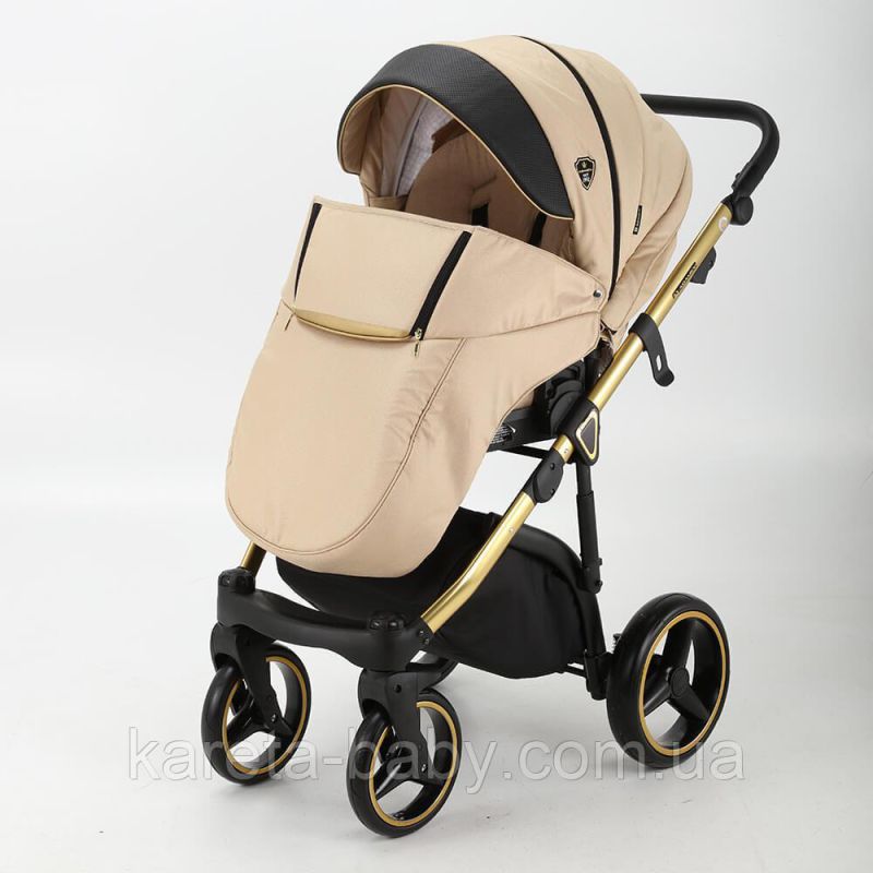 Коляска 2 в 1 Adamex Cortina CT-452 бежевий+золота рама