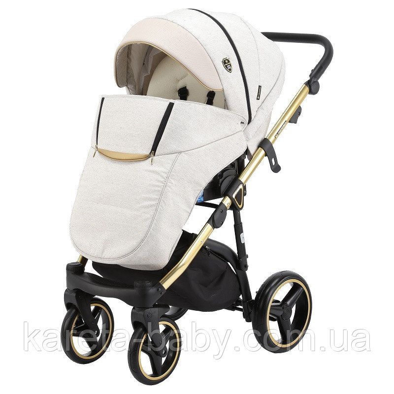 Коляска 2 в 1 Adamex Cortina CT-476 бежевий+золота рама