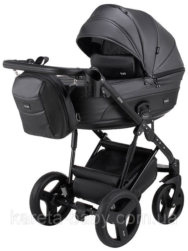 Коляска 2 в 1 Bair Play Plus BPL-112 чорний (перламутр) - чорний