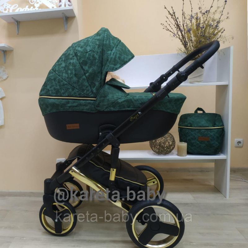 Коляска 2 в 1 Mikrus Onyx 67 зелений смарагд
