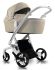 Коляска 2 в 1 iBebe istop 16 бежева екошкіра (біла рама)